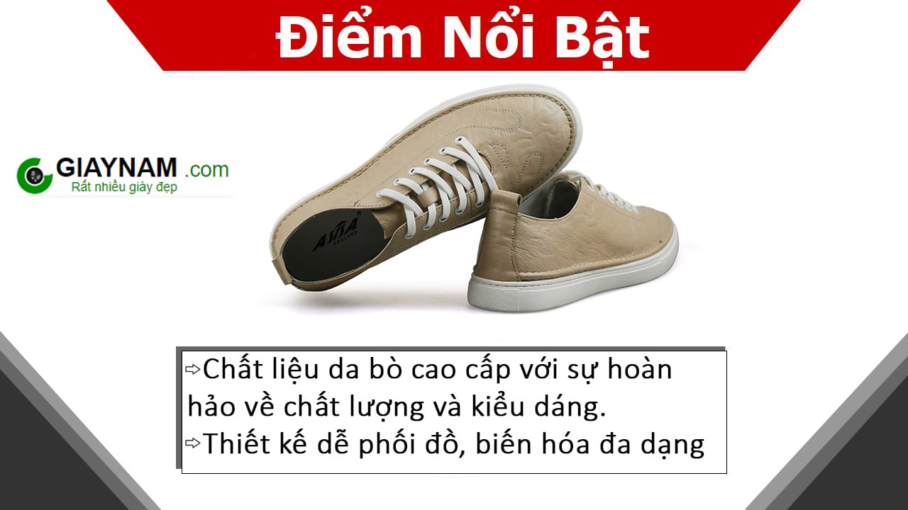 Giày thể thao nam thời trang màu trắng sữa